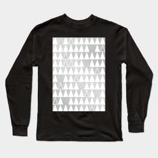 Silver and White Triangles Long Sleeve T-Shirt